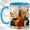 Blue, variant on Royal Dog Trio Coffee Mug, Playful Pet Mug, Ceramic 11 oz