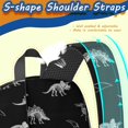 thumbnail image 5 of Dinosaur and Bone Black Pattern 17" School Backpacks for Teens,Waterproof Oxford Fabric,S-Shape Padded Straps for School,Travel,Hiking,Camping, 5 of 6