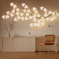 thumbnail image 2 of 1pc 100LED Cherry Blossom Willow Vine Light with Flower Valentine's Day Decor, USB Powered Party Wall Decorations String Lights Enchanted Fairy Lights, 1.8m Twig Vine Mantle Firepalce Wedding Love, 2 of 10
