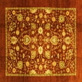 thumbnail image 1 of Ahgly Company Machine Washable Indoor Square Abstract Yellow Modern Area Rugs, 4' Square, 1 of 4