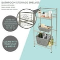 thumbnail image 5 of Bath Bliss 3 Shelves Tiered Bathroom Storage Rack in Satin Nickel, 5 of 9