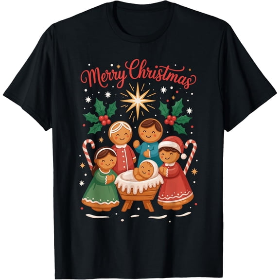 Jesus The Reason Gingerbread Christmas Christian Nativity T-Shirt