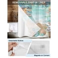 thumbnail image 5 of No Hook Shower Curtain with Snap-in Liner, Ocean Coastal Waterproof Fabric Bathroom Curtains, Summer Nautical Beach Coral Starfish Bath Curtains & Mesh Top Window 66"x72", 5 of 9