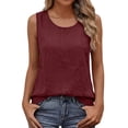thumbnail image 3 of IMENGL Tank Tops for Women Sleeveless Round Neck Linen Blouse Soft Casual Women's Slim-Fit Camisole,M-XXXL, 3 of 7