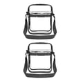 thumbnail image 1 of Jumpingount Bolso de hombro transparente de PVC, bandolera con doble cremallera, organizador de viaje, gran capacidad, portátil, para hombres y Negro 2piezas, 1 of 6