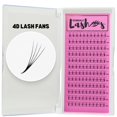 thumbnail image 1 of Technically Lashes 4D Premade Lash Fans (0.10 volume) D Curl Professional Lashes | Matte Black Faux Mink Eyelash Extensions | False Lashes(9mm), 1 of 3