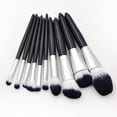 thumbnail image 4 of Juego de 10 brochas maquillaje Xihbxyly con mango de madera color cian brocha para polvos sueltos y cejas, 4 of 7