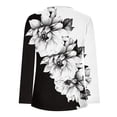 thumbnail image 4 of Yotami Plus Size Top and Blouses for Women Dressy Casual Floral Shirt, Button V-Neck Long Sleeve Ruffled Fall Fashion Tops Sizes S-5XL, 4 of 5