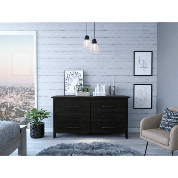 Boahaus Elinor Dresser, Manufactured Wood, for Adults, Black Wengue