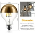 thumbnail image 5 of Half  Light Bulb, 6W (60W Equivalent) Dimmable LED Edison Bulbs, G80/G25  Shape Decorative, 2700K Soft White E26 Base Pack of 2, 5 of 7