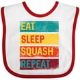 thumbnail image 3 of Inktastic Squash Player Eat Sleep Squash Repeat Boys or Girls Baby Bib, 3 of 4