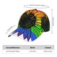 thumbnail image 3 of Baseball Cap, Rainbow Sunflower Heart Trucker Hats Women Dad Hat for Workouts - Baseball hat Adjustable Size, 3 of 7