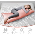 thumbnail image 2 of xianyou-Blush Satin Body Pillow Case, 20x54 Soft Satin Silk Body Pillow Cover for Hair and Skin, Long Pillow Case with Envelope Closure (20x54, Blush), 2 of 4
