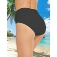 thumbnail image 4 of FEOYA Bikini Bottoms for Women Mid Rise Full Coverage Swimsuit Bottoms Ladies Swim Briefs Basic Bathing Suit Swimwear Black, 4 of 7