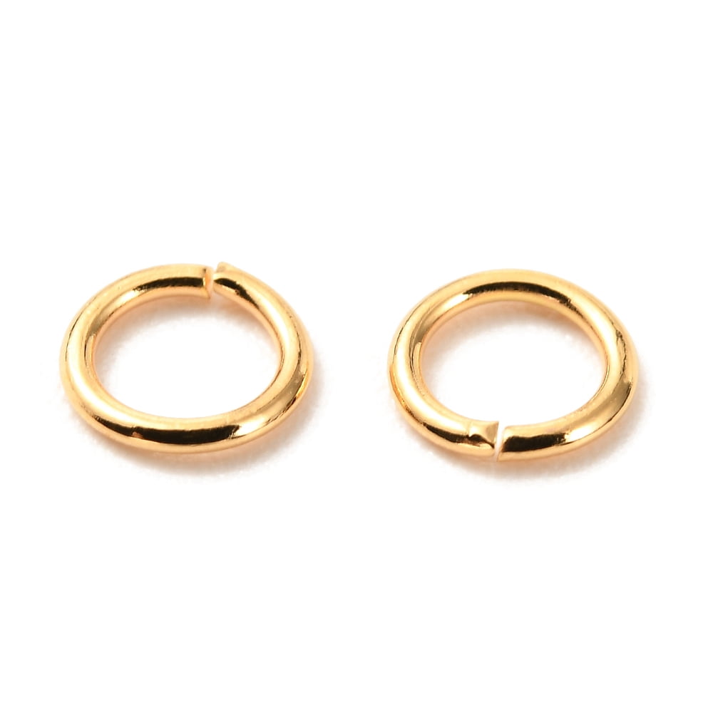 1000 pc Brass Open Jump Rings Long-Lasting Plated Round Real 18K Gold Plated 21 Gauge 5x0.7mm Inner Diameter: 3.6mm