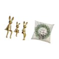 thumbnail image 5 of 4 Set Sitting Bunny Statue Indoor Room Decor Pillow Cover with Soft Polyester for Christmas Living Room Display, 5 of 8