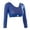 Blue, variant on Plus Size Women Both Side Wear Sheer Seamless Arm Crop Top Shirt Blouses for Everyday