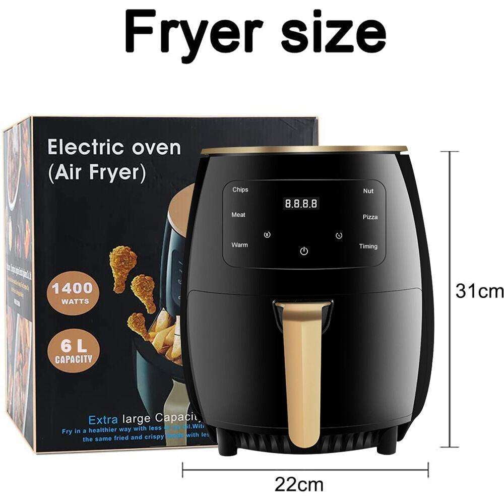 Electric Digital Air Fryer Oven – Multi-Function 6-in-1 Kitchen Cooker with Touchscreen, Adjustable Temperature & Timer