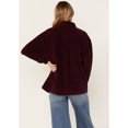 thumbnail image 4 of Cleo + Wolf Women's Embroidered Velvet Shacket Grape   US, 4 of 4