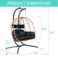 thumbnail image 7 of FKSLIFE Double Egg Chair with Stand Hammock Chair Cushion Outdoor Patio Wicker Loveseat Hanging Egg Chairs for 2 Persons, 7 of 7