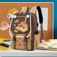 thumbnail image 4 of Jiibva Multi-Compartment Capybara Backpack Nylon Large Capacity Cartoon Capybara Bag Kawai Capybara Daypacks, 4 of 7