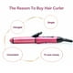 thumbnail image 4 of Rizador de pelo 2 en 1, diseño moderno y portátil, ideal para rizos y alisados, color rosa, cerámica PTC de alta calidad, calentamiento rápido en 10 segundos, voltaje universal 110-240V, incluye, 4 of 6
