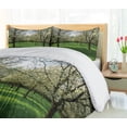 thumbnail image 5 of Ambesonne Tree Duvet Cover Sets, Cherry Blossoms Spring Season, 2-Queen, Lime Green Dark Brown, 5 of 6