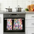 thumbnail image 4 of Yayeee 100% Cotton Hand Towels for Bathroom 16" x 28" Soft Absorbent Kitchen Towel, Black Colorful Circles, 4 of 7