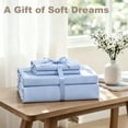 thumbnail image 5 of Jessy Home Bed Sheets Set 4 Piece Twin Sheet Set Light Blue Microfiber Fitted Sheet, Flat Sheet & 2 Pillowcases Bedding Set, 5 of 11