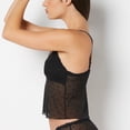 thumbnail image 2 of Cami With Heart Mesh And Lace Trim in Tuxedo Black, 2 of 5