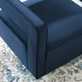 thumbnail image 4 of Modway Booth Modern Performance Velvet Swivel Armchair in Midnight Blue, 4 of 9