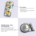 thumbnail image 2 of SKYSONIC Lemons Tumbler Stainless Steel Double Wall Vacuum Reusable Insulated Mug with Straw and Built-in Coaste for Cold and Hot Beverages, 20oz, 2 of 7