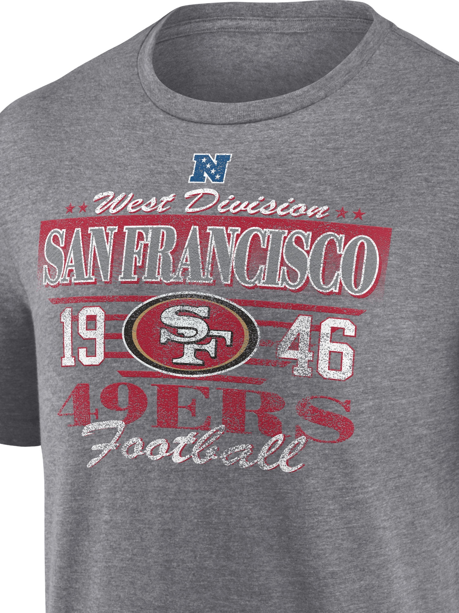 NFL San Francisco 49Ers Men's Synthetic Gray Heather Short Sleeve T-Shirt