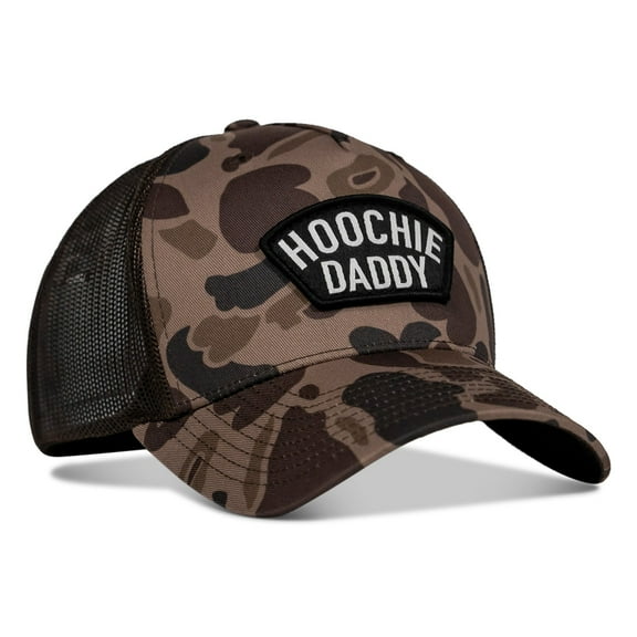 Hoochie Daddy Arched Patch Snapback Hat Brown Duck Camo
