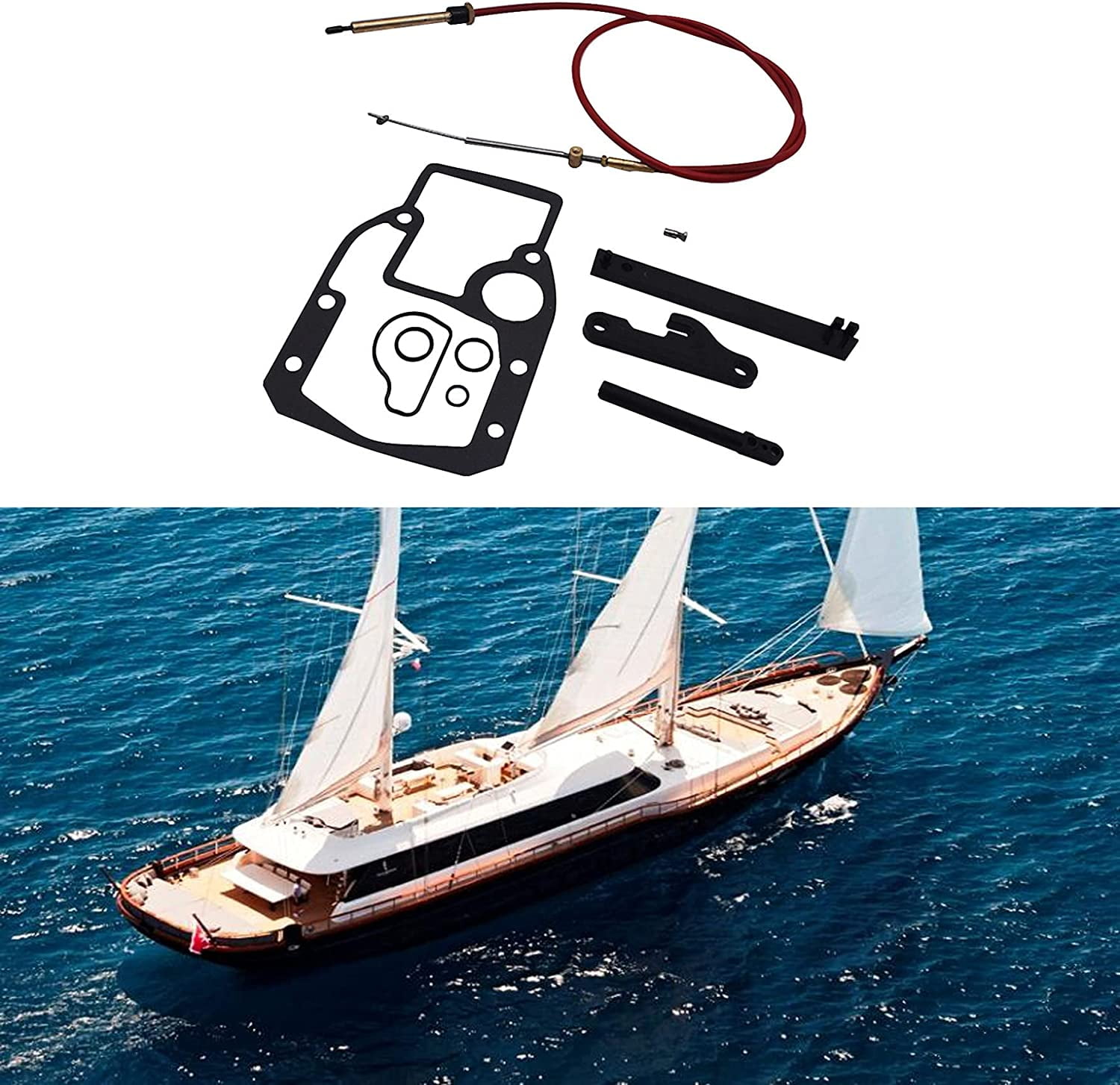 PETU Lower Shift Cable Assembly Kit Replacement for OMC Cobra