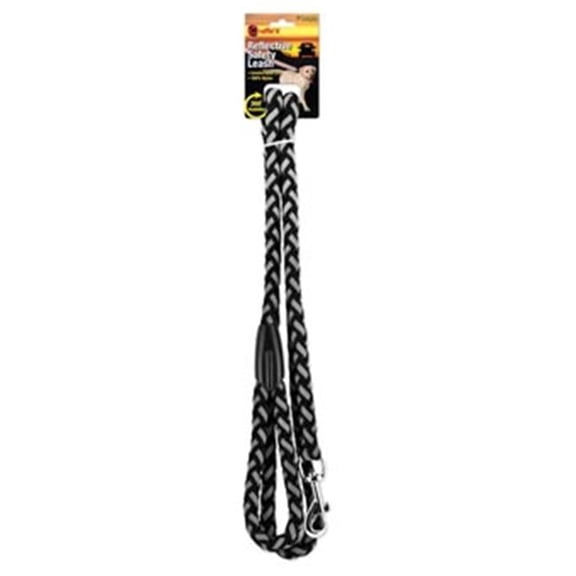 Ruffin' It Braided Reflective Dog Leash - Black, 5/8x6 ft - Durable and Stylish Leash for Safety and Visibility