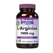 Bluebonnet L-Arginine 1000mg, Free-Form Amino Acid, Nitric Oxide Precursor*, 50 Days