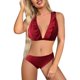 thumbnail image 1 of Gibobby Conjunto de traje de baño de bikini Bikini de mujer Push Up Trajes de baño de dos piezas Iacework Traje de baño Retro Ruched Fashion Bikini Set(Rojo,CH), 1 of 4