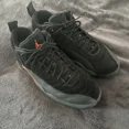 thumbnail image 1 of Ni-k-e Air Jordan Retro 12 Low Orange Max Shoes Black Suede Sz 10, 1 of 5