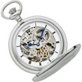 thumbnail image 2 of Gotham Men's Silver-Tone Double Cover Exhibition Mechanical Pocket Watch # GWC18800S, 2 of 7