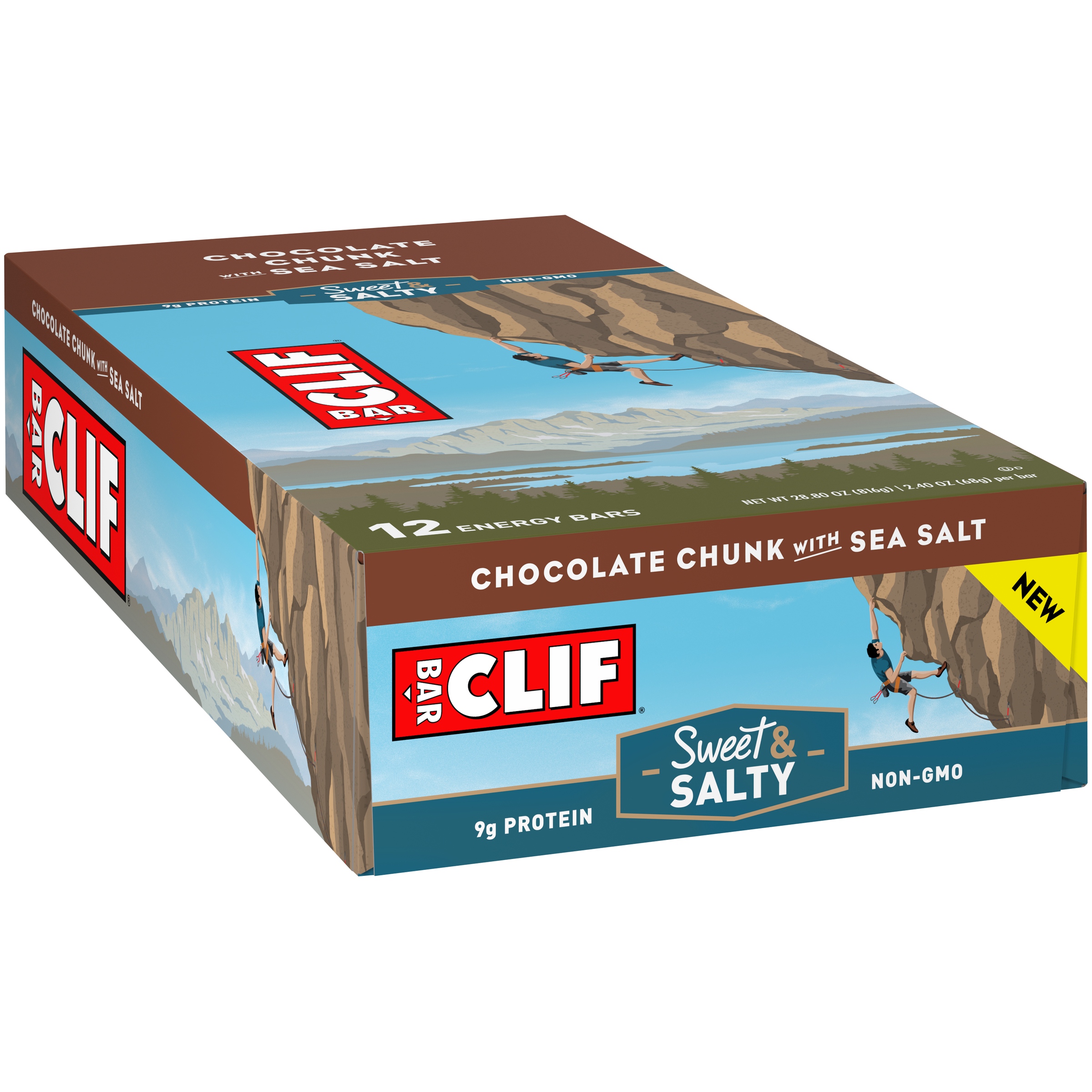 CLIF BAR Sweet & Salty Energy Bars Chocolate Chunk with Sea Salt