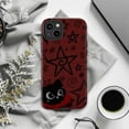 thumbnail image 6 of Cute Black Cat with Big Eyes and Star Pattern Phone Case, Artistic Protective Cover for iPhone 17 16 15 14 13 12 11 Plus Pro Plus Mini, 6 of 6
