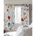 thumbnail image 3 of Rustic Pressed Floral Blackout Curtains, Light Blocking Print Window Curtains, Vintage Multicolor Leaves Floral Thermal Insulated Window Drapes for Living Room Kitchen Cafe 2 Panels, 55"W x 39"L, 3 of 9