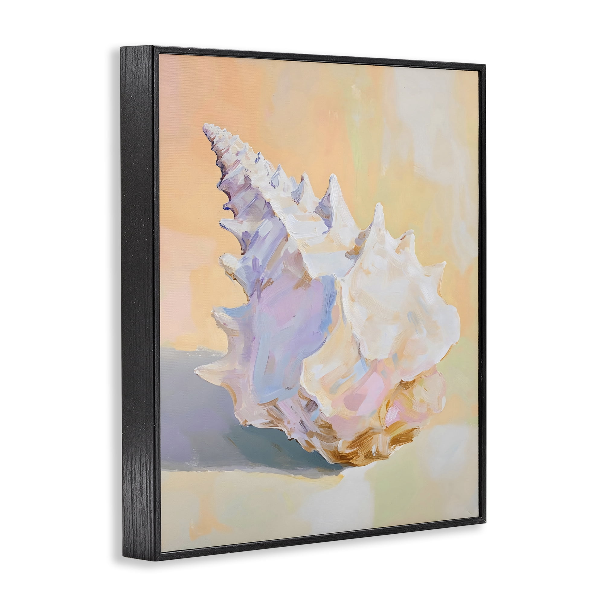 Stupell Industries Vintage Shell in Pastel Light Black Framed Giclee Art, design by The Prints Vibe