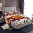 thumbnail image 1 of Erosebridal Ensemble de Draps de Lit Camion Rouge Taille Très Grand, Draps de Lit à Carreaux Rustiques Très Grand, Ensemble de Draps Citrouille de Récolte Très Grand, Décoration de Chambre Ultra Douce, 4 Pcs, 1 of 6