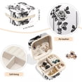 thumbnail image 4 of PhooArto Small Jewellery Box, Black White Rose Pattern Portable Travel Mini Jewelry Case for Women Leather Ring Organizer, 4 of 5