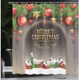 thumbnail image 4 of Ambesonne Christmas Shower Curtain, Vintage Wood Design, 69"Wx84"L, Multicolor, 4 of 5