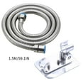 thumbnail image 5 of Hiroekza Handheld Shower Hose with Shower Head Holder for Bathroom Extra Long 59 Inch - Flexible, Leak-Free, 1/2 Inch Connector Hand Held Shower Head Hose Silver, 5 of 6