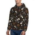 thumbnail image 3 of Picia Pirate Skulls Pattern Casual Men's Hoodie - Lightweight Hooded Sweatshirt with Kangaroo Pocket, Comfortable Pullover for Everyday, Travel-XX-Large, 3 of 7