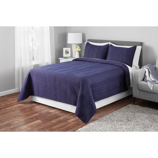 Mainstays Contemporary Herringbone Quilt Sets, with Shams